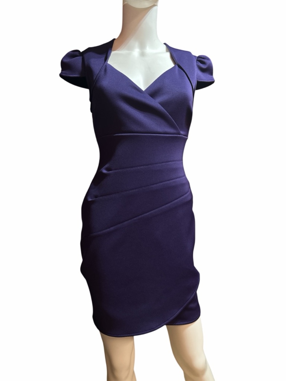 Guess Deep Purple Wrap-Front Mini Dress